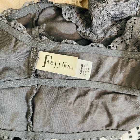 Felina Women Bralette Size Medium Color Gray - Picture 3 of 4